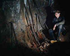 Pete Johnson in Brownley Hills Mine, Cumbria Pete Johnson in Brownley Hills Mine, Cumbria