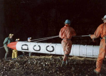 Preparing to erect the rocket