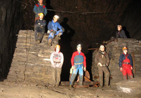 Members on a trip into a slate mine in North Wales Members on a trip into a slate mine in North Wales